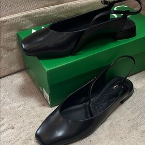 Jcrew Black Slingback leather flats